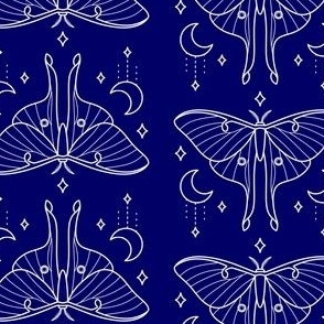 Luna Moth on Navy Blue