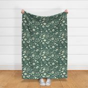 holiday meals pine green toile