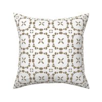 Trinity - Hand Drawn Geometric White Mushroom Beige Large Scale