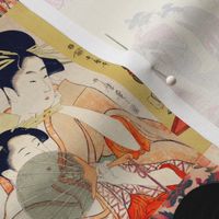 Japanese Geisha Blockprint Art Painting