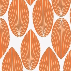 geometric leaves orange on white