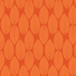 geometric leaves orange on orange