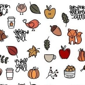 Fall Doodles on White