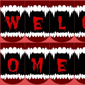 Welcome - Vampire Teeth Bunting