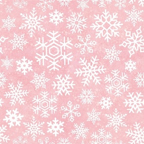 Snowflake Bright Pastel peachy & pink Christmas_medium sclae