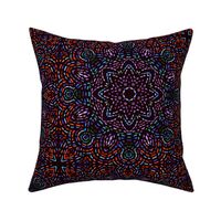 Kaleidoscope Embroidery Illusion in Purple and Orange