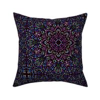 Kaleidoscope Embroidery Illusion in Blue and Purple