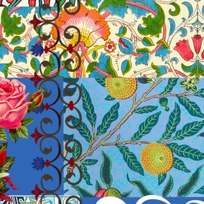Art nouveau,patchwork,detailed, floral,flowers,ornamental 