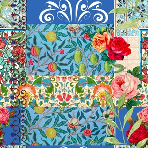 Art nouveau,patchwork,detailed, floral,flowers,ornamental 