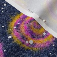 Galaxy Linen Tie Dye Swirls & Splats: Pink Yellow &  Blue