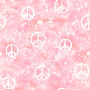 Peace Signs on Tie Dye: Pink 