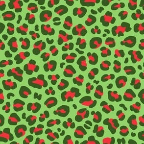 Red & Green Christmas Leopard Print