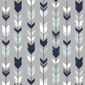 Arrow Feather - Sea Glass/navy/grey