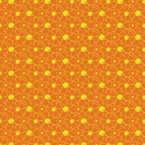 (small) SF Carrot, Lemon Lime outline // Party Daisies // Whimsical Bright flowers // spoonflower's solids coordinates