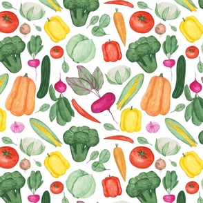 Watercolor vegetables print
