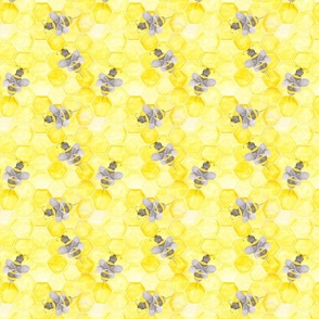 Honeycomb with honey bees print.