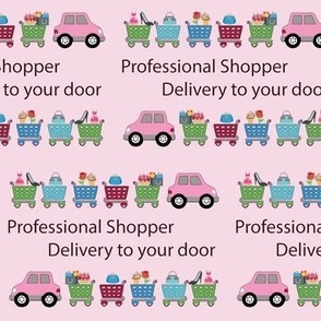 Professional shopper pink cars carts