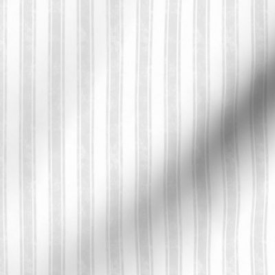 Small Scale Vertical French Ticking Textured Pinstripes in Soft Grey and White