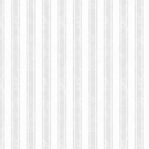 Small Scale Vertical French Ticking Textured Pinstripes in Soft Grey and White
