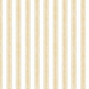 Small Scale Vertical French Ticking Textured Pinstripes in Neutral Sand Tan and White