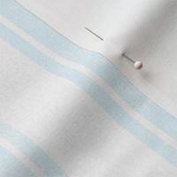 Large Scale Vertical French Ticking Textured Pinstripes in Baby Blue and White