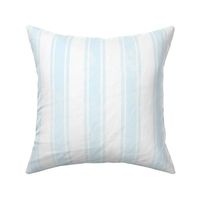 Large Scale Vertical French Ticking Textured Pinstripes in Baby Blue and White