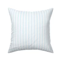 Small Scale Vertical French Ticking Textured Pinstripes in Baby Blue and White