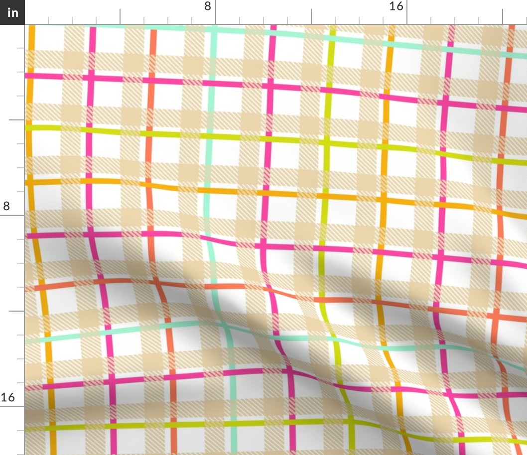 Bigger Scale Spring Candy Plaid Easter Bunny Bright Colors