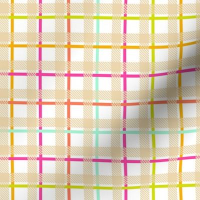 Smaller Scale Spring Candy Plaid Easter Bunny Bright Colors