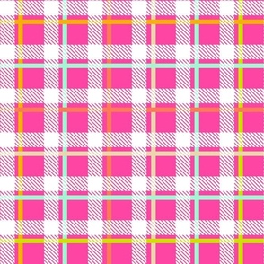 Bigger Scale Spring Checker Plaid Easter Bunny Bright Candy Colors