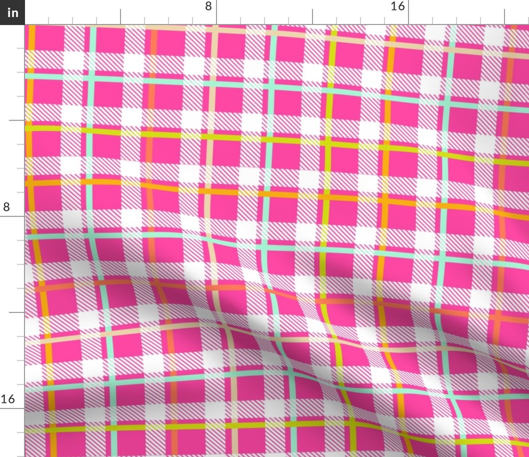 Bigger Scale Spring Checker Plaid Easter Bunny Bright Candy Colors