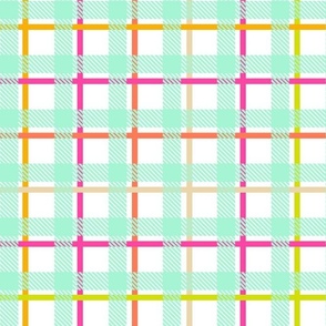 Bigger Scale Spring Checker Plaid Easter Bunny Bright Candy Colors