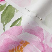 Large Scale Soft Pink Watercolor Peonies