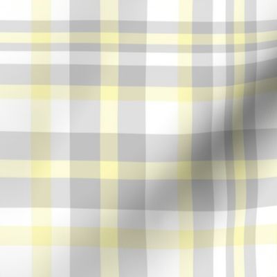 plaid yellow gray white 8 in