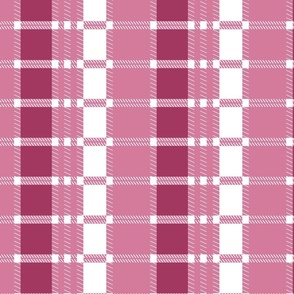 Pink and white plaid design