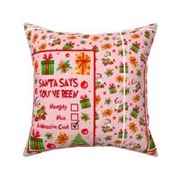 14x18 Panel Santa Says You've Been Naughty Nice A Massive Cunt Sarcastic Sweary Holiday Humor on Pink for DIY Garden Flag Small Wall Hanging or Tea Towel