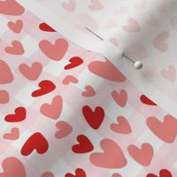 Small Scale Valentine Love Hearts on Soft Pink Watercolor Gingham Checker