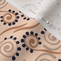 Spirals and Dots on beige