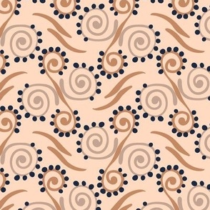 Spirals and Dots on beige