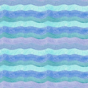 Medium Scale Sailing Adventure Ocean Waves in Blue and Lavender