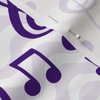 Large Scale Music Notes and Wavy Staff in Purple