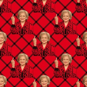 Large Scale Beloved Spunky Betty White Sarcastic Middle Finger