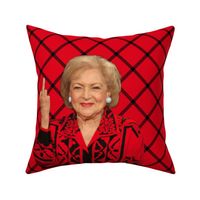 18x18 Throw Pillow Cut and Sew Beloved Spunky Betty White Iconic Middle Finger