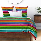 Large Scale Bright Textured Serape Stripes