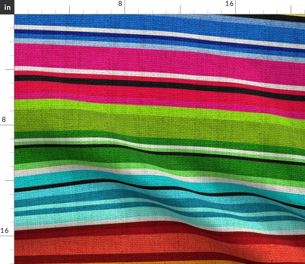 Large Scale Bright Textured Serape Stripes