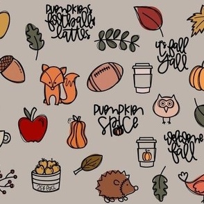 Fall Doodles on Taupe