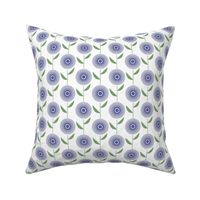 Medium Scale Periwinkle Purple Scandi Mod Daisy Flowers