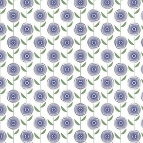 Small Scale Periwinkle Purple Scandi Mod Daisy Flowers