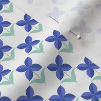 Small Scale Periwinkle Purple and Navy Scandi Mod Violet Flowers