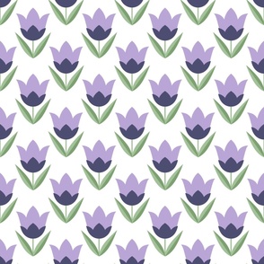 Large Scale Periwinkle Purple Scandi Mod Tulip Flowers